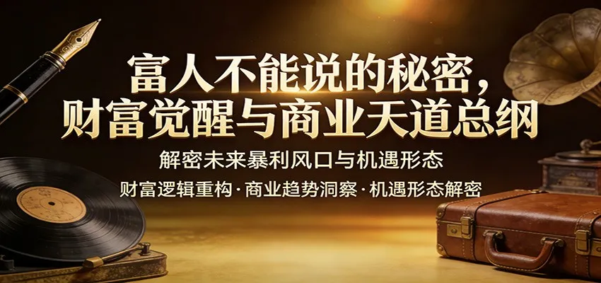 富人不能说的秘密，财富觉醒与商业天道总纲，解密未来暴利风口与机遇形态-33资源网
