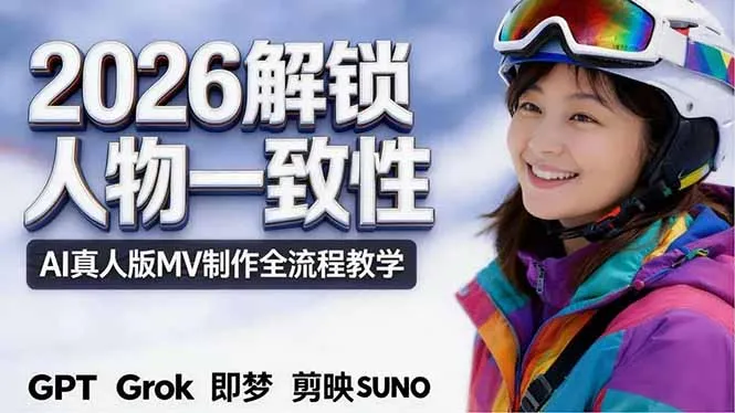 2026独创解锁人物一致性：AI真人版MV制作，不讲空话，不拼概念，全流程实操-33资源网