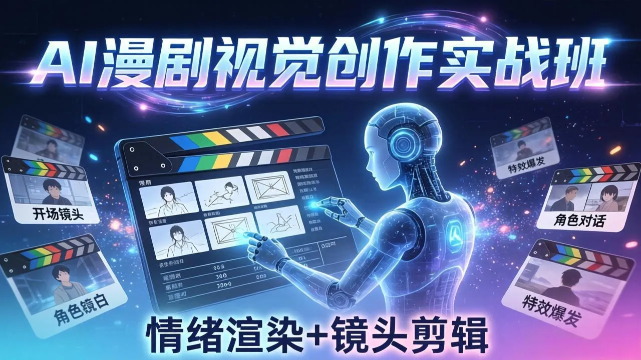 AI漫剧视觉导演思维实战班，从脚本到成片全掌握，分镜设计情绪渲染一站学会-33资源网