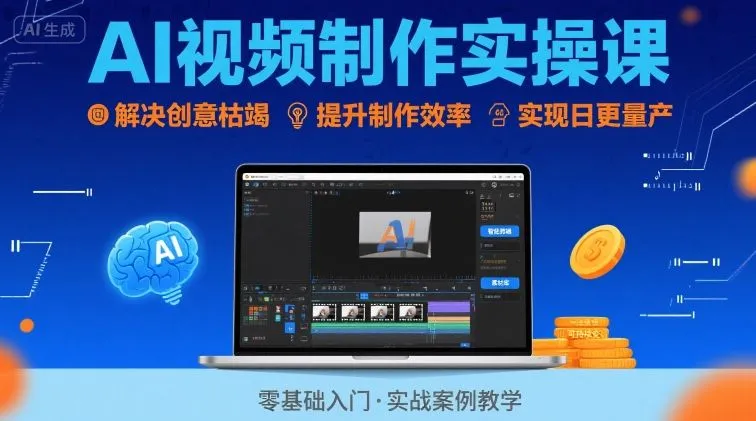 Ai视频制作实操课，解决创意枯竭、效率低下痛点，实现日更量产可持续变现（更新26年3月）-33资源网