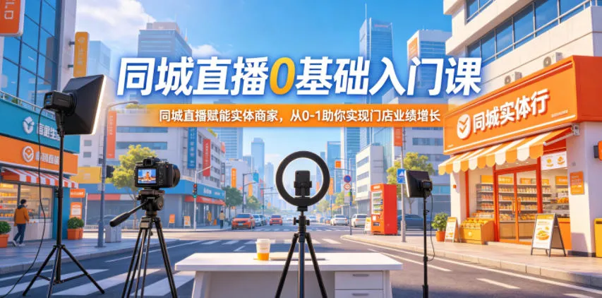 同城直播0基础入门课，同城直播赋能实体商家，从0-1助你实现门店业绩增长-33资源网