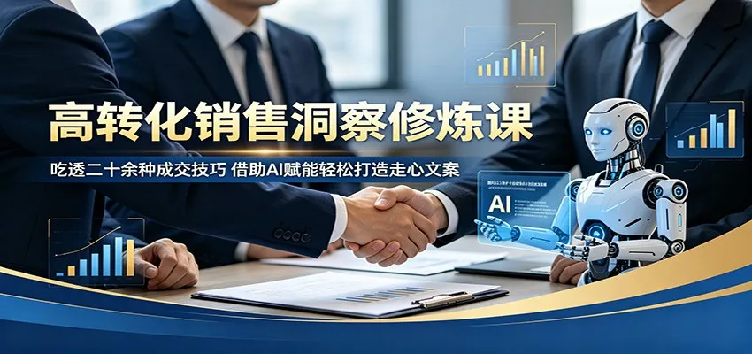高转化销售洞察修炼课：吃透二十余种成交技巧，借助AI赋能轻松打造走心文案-33资源网