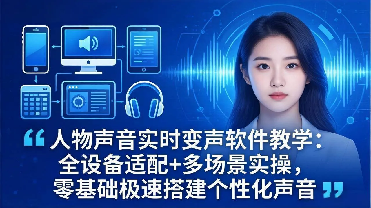 （18120期）人物声音实时变声软件教学：全设备适配+多场景实操，零基础极速搭建个性化声音-33资源网