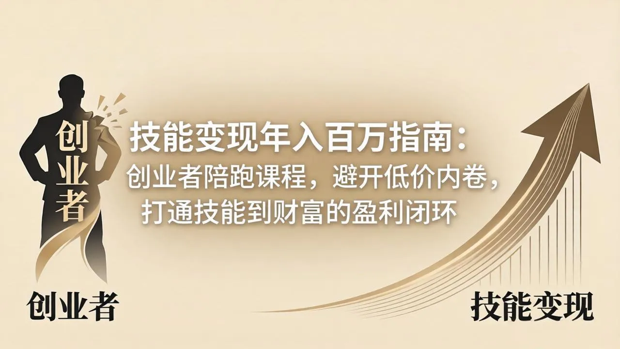 技能变现年入百万指南：创业者陪跑课程，避开低价内卷，打通技能到财富的盈利闭环-33资源网