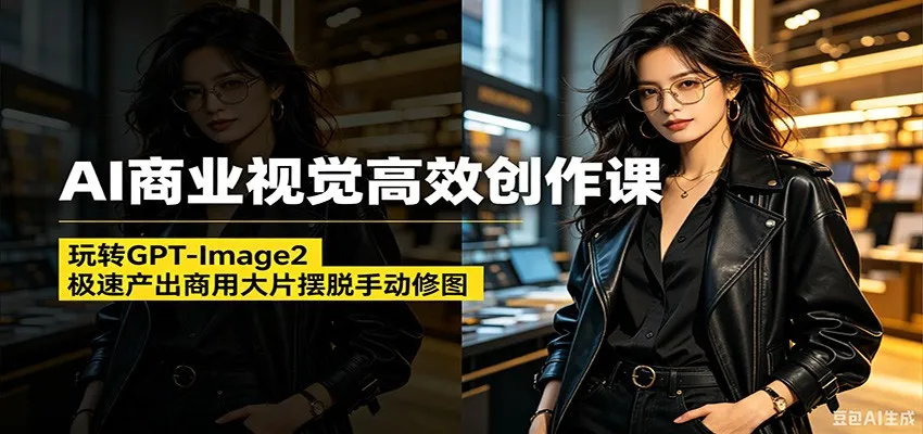 AI商业视觉高效创作课：玩转GPT-Image2，极速产出商用大片摆脱手动修图-33资源网
