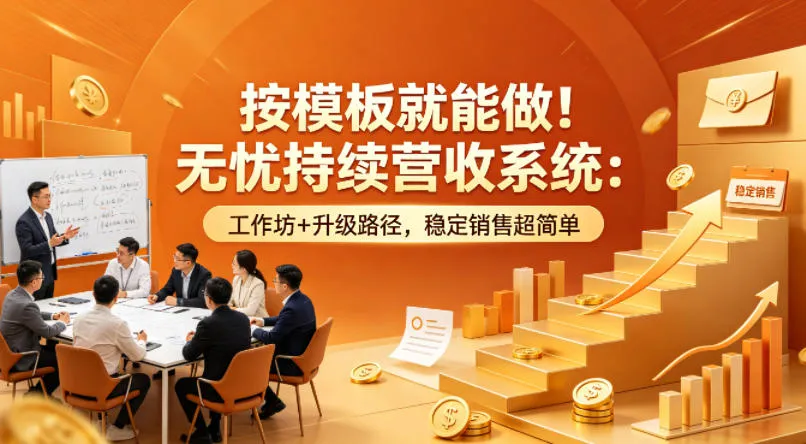 按模板就能做！无忧持续营收系统：工作坊+升级路径，稳定销售超简单【原创双语字幕】-33资源网