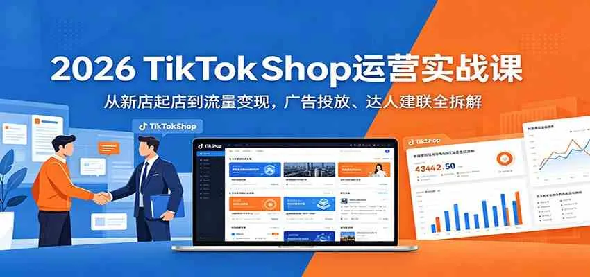2026 TikTokShop运营实战课：从新店起店到流量变现，广告投放、达人建联全拆解-33资源网