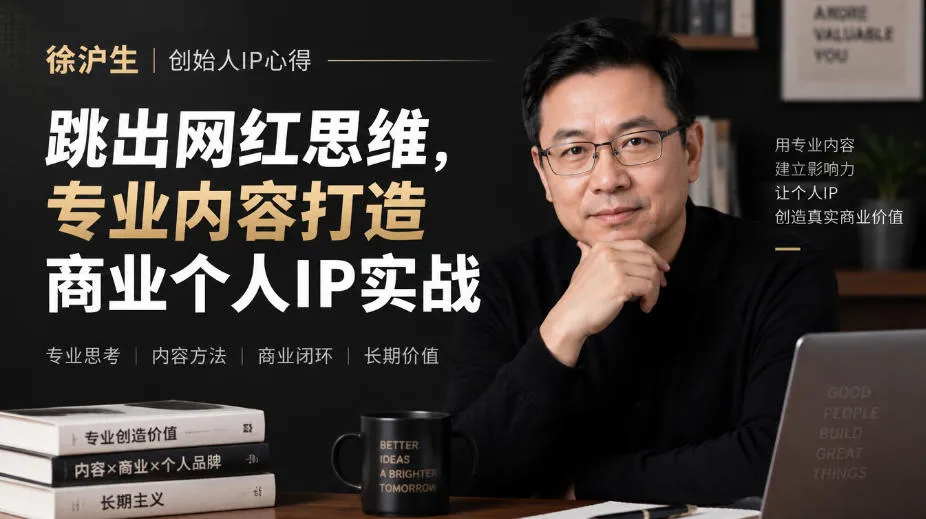 徐沪生创始人IP心得|跳出网红思维,专业内容打造商业个人IP实战【文档】-33资源网