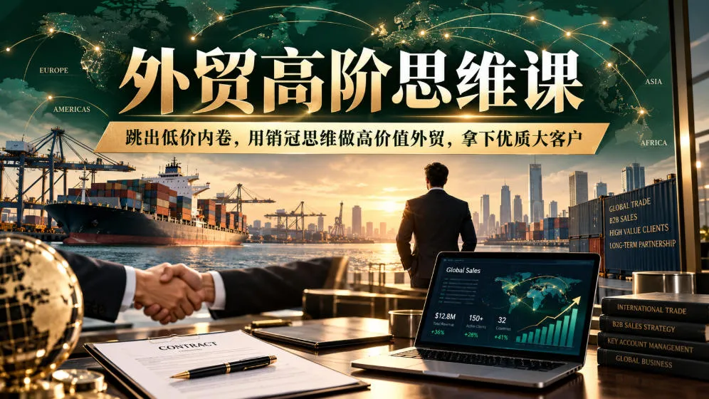 外贸高阶思维课，跳出低价内卷，用销冠思维做高价值外贸，拿下优质大客户-33资源网