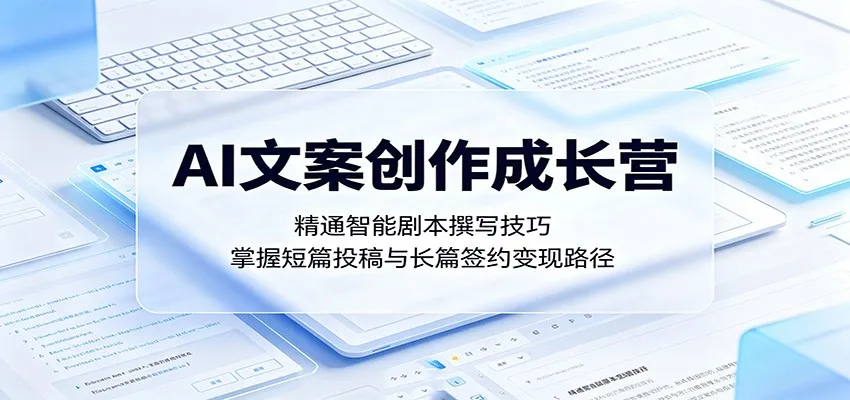 AI文案创作成长营：精通智能剧本撰写技巧，掌握短篇投稿与长篇签约变现路径-33资源网