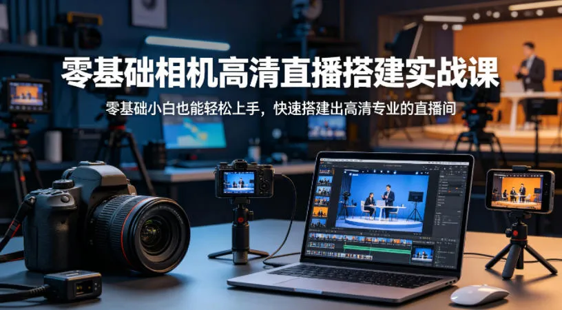 零基础相机高清直播间搭建实战课，小白也能轻松上手，快速搭建出高清专业的直播间-33资源网