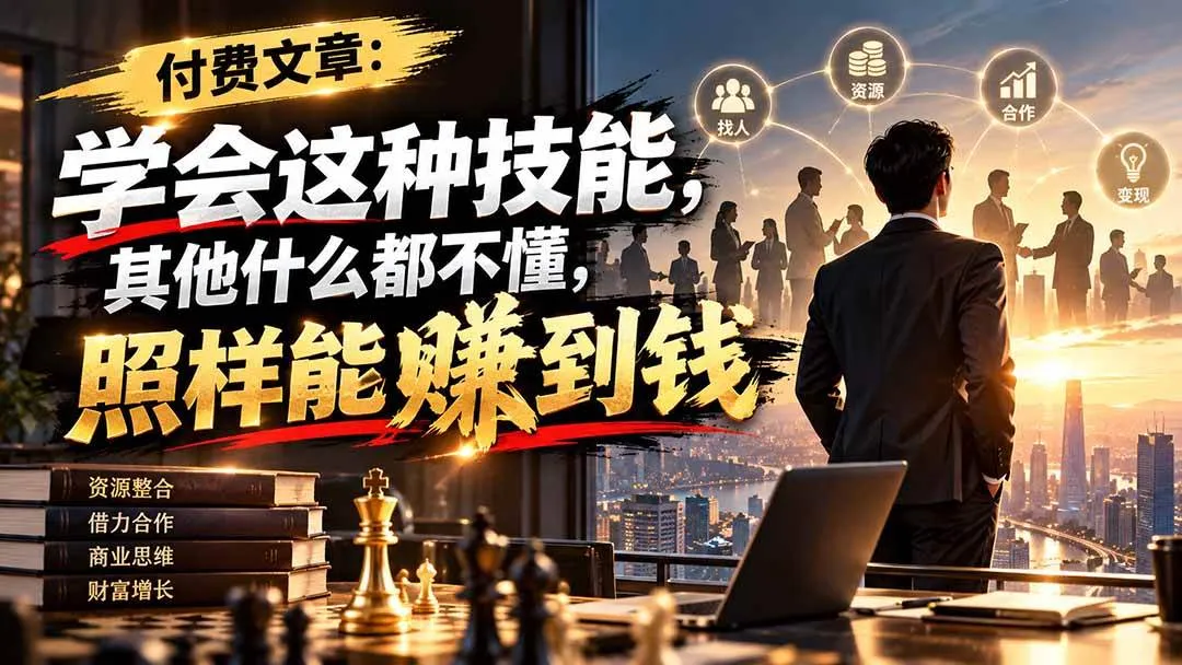 （20920期）付费文章：学会这种技能，其他什么都不懂，照样能賺到钱-33资源网