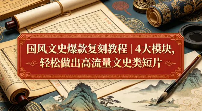 国风文史爆款复刻教程｜4大模块，轻松做出高流量文史类短片-33资源网