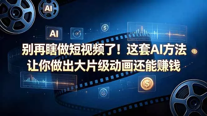 别再瞎做短视频了！这套 AI 方法让你做出大片级动画还能赚钱【原创双语字幕】-33资源网