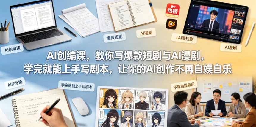 AI创编课，教你写爆款短剧与AI漫剧，学完就能上手写剧本，让你的AI创作不再自娱自乐（更新0521）-33资源网