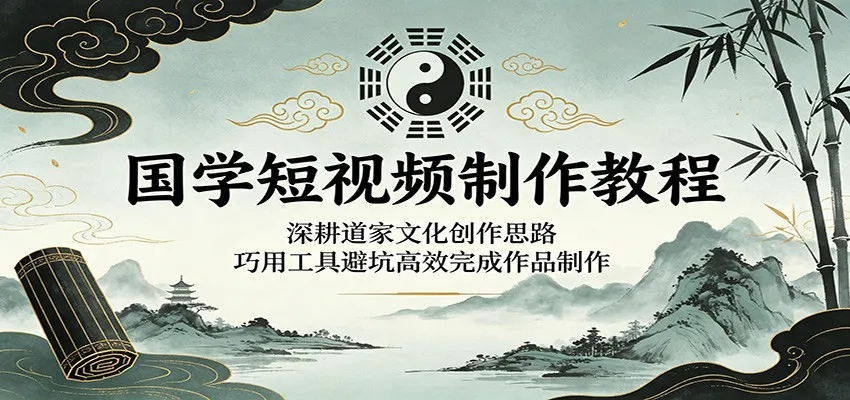 国学短视频制作教程：深耕道家文化创作思路，巧用工具避坑高效完成作品制作-33资源网