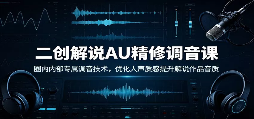 二创解说AU精修调音课：圈内内部专属调音技术，优化人声质感提升解说作品音质-33资源网