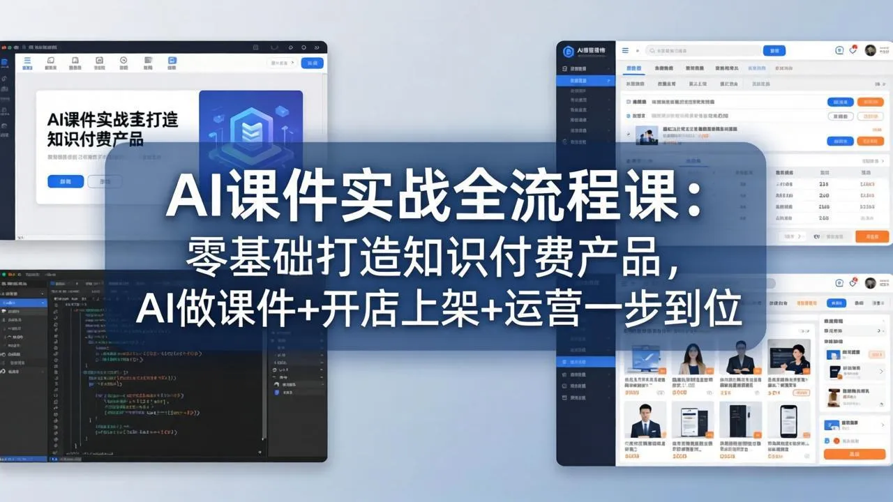 AI课件实战全流程课：零基础打造知识付费产品，AI做课件+开店上架+运营一步到位-33资源网