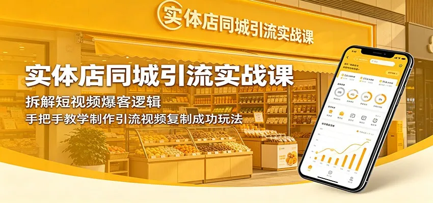 实体店同城引流实战课：拆解短视频爆客逻辑，手把手教学制作引流视频复制成功玩法-33资源网