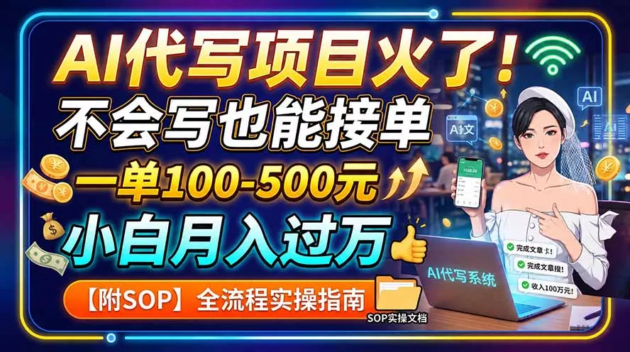 AI代写项目火了!不会写也能接单,一单100-500元,小白月入过万【附SOP】-33资源网