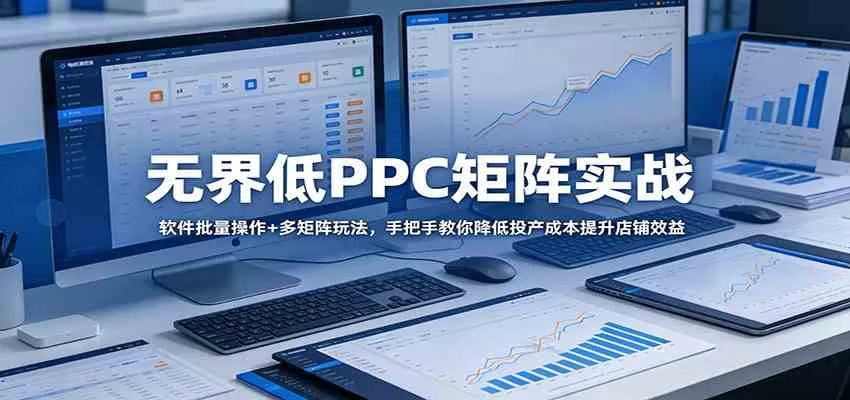 无界低PPC矩阵实战：软件批量操作+多矩阵玩法，手把手教你降低投产成本提升店铺效益-33资源网