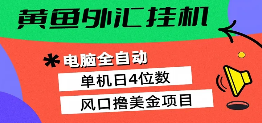 黄鱼外汇挂机：全自动赚美金、自动交易、风口项目-33资源网