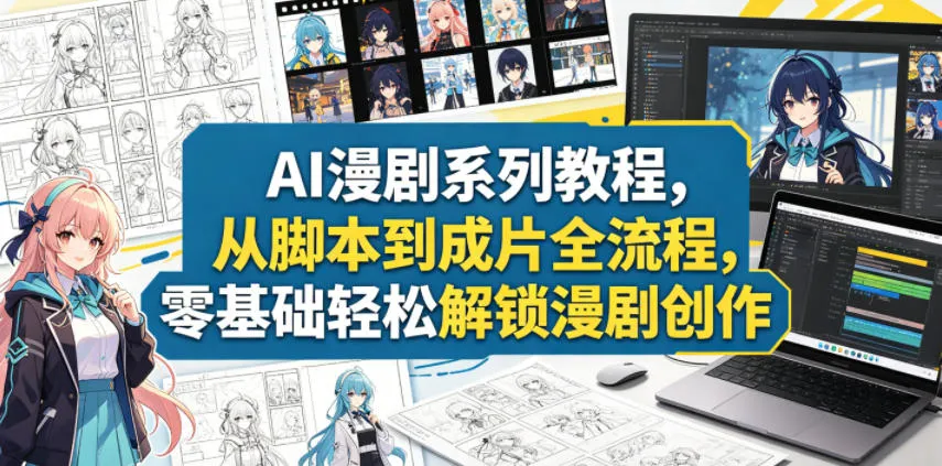 AI漫剧系列教程，从脚本到成片全流程，零基础轻松解锁漫剧创作-33资源网