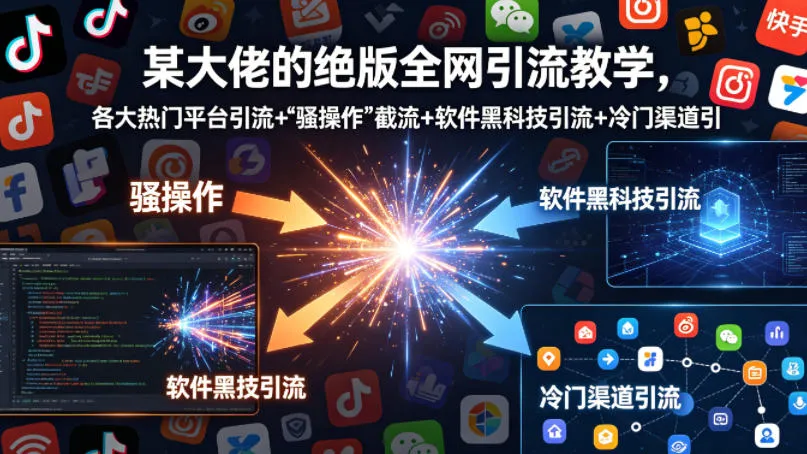 某大佬的绝版全网引流教学，各大热门平台引流+”骚操作”截流+软件黑科技引流+冷门渠道引流等-33资源网