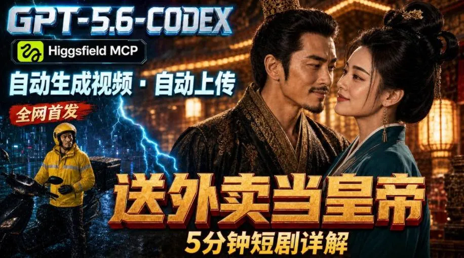 （19540期）GPT-5.6 Codex+Higgsfield MCP：一条指令生成5分钟短剧并自动上传YouTube（油管）-33资源网