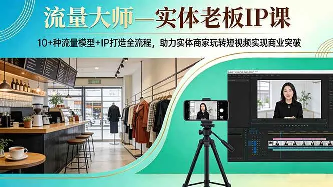（17638期）流量大师—实体老板IP课：10+种流量模型+IP打造全流程，助力实体商家玩转短视频实现商业突破-33资源网