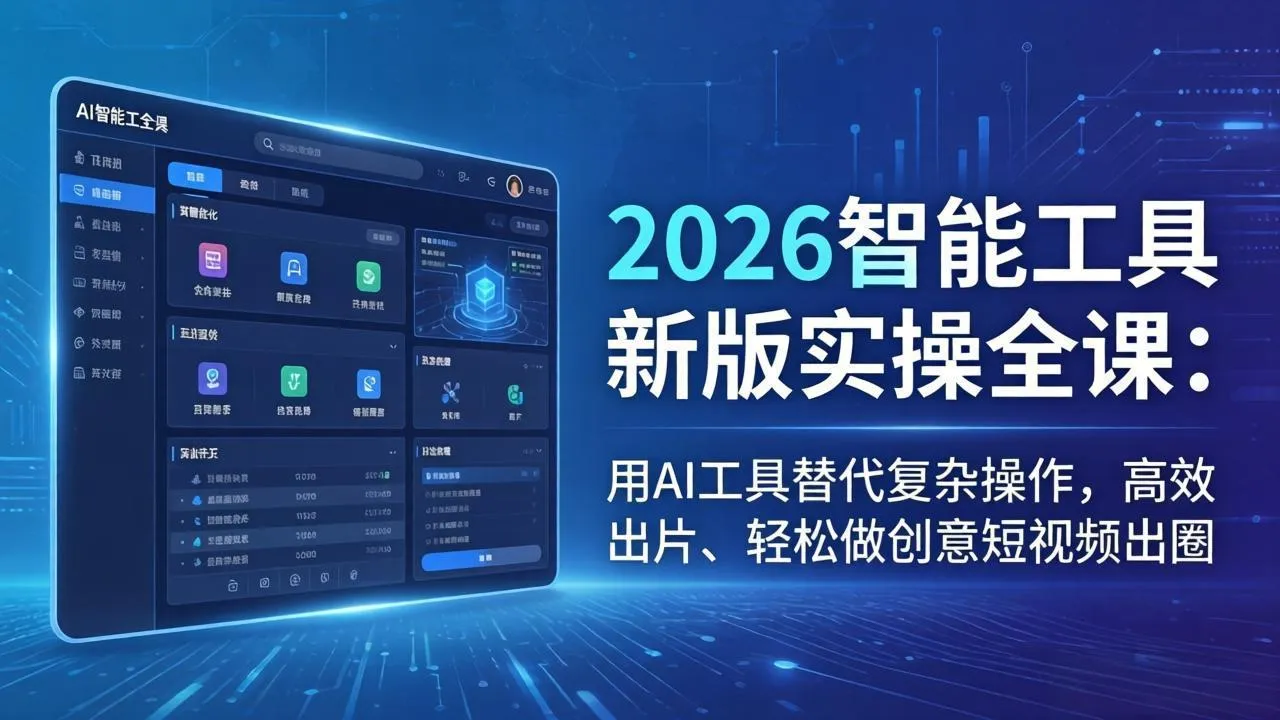 2026智能工具新版实操全课：用AI工具替代复杂操作，高效出片、轻松做创意短视频出圈-33资源网