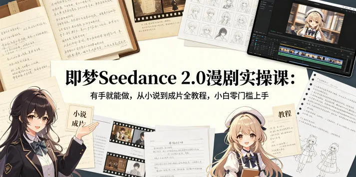 即梦Seedance 2.0漫剧实操课：有手就能做，从小说到成片全教程，小白零门槛上手-33资源网