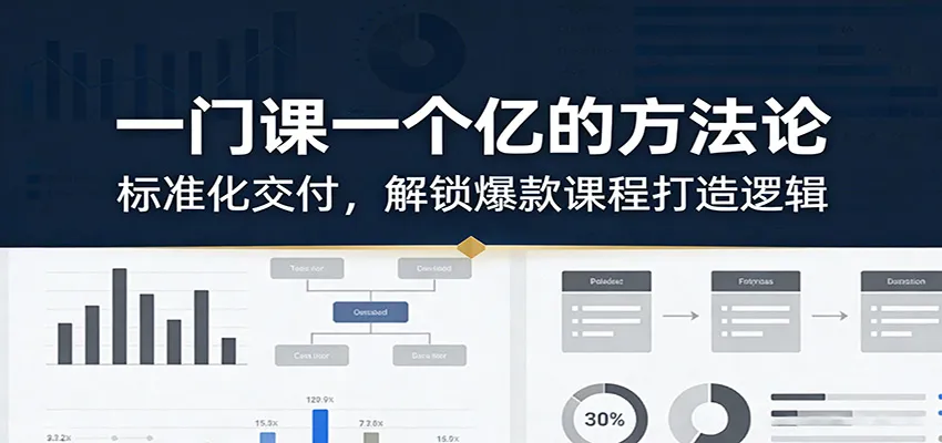 一门课一个亿的方法论：标准化交付，解锁爆款课程打造逻辑-33资源网