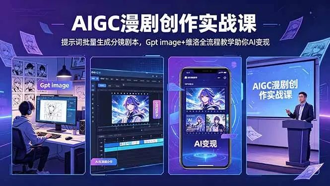 （18482期）AIGC漫剧创作实战课-更新5月16，提示词批量生成分镜剧本，Gpt image+维洛全流程教学助你AI变现-33资源网