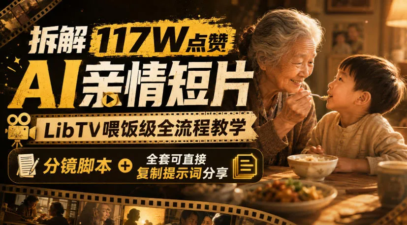 拆解117W点赞AI亲情短片,LibTV喂饭级全流程教学,分镜脚本+全套可直接复制提示词分享 拆解117W点赞AI亲情短片,LibTV喂饭级全流程教学,分镜脚本+全套可直接复制提示词分享