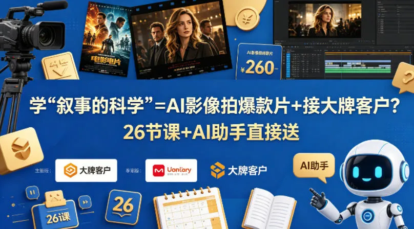 学《叙事的科学》=AI影像拍爆款片+接大牌客户？26节课+AI助手直接送【原创双语字幕】-33资源网