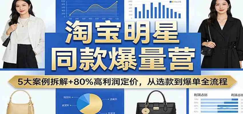 淘宝明星同款爆量营：5大案例拆解+80%高利润定价，从选款到爆单全流程-33资源网