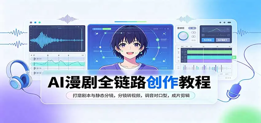 AI漫剧全链路创作教程：打磨剧本与静态分镜，分镜转视频，调音对口型，成片剪辑-33资源网