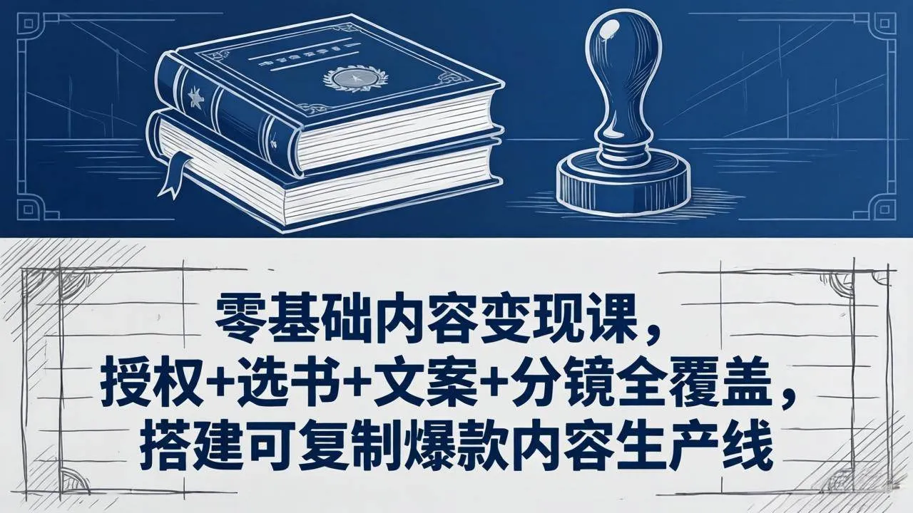 （18243期）零基础内容变现课，授权+选书+文案+分镜全覆盖，搭建可复制爆款内容生产线-33资源网