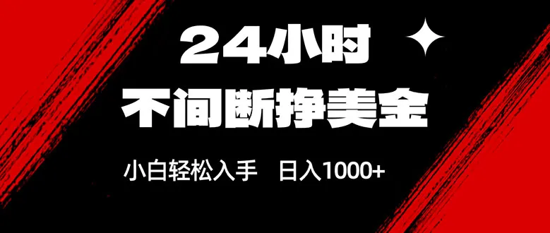 24小时不间断挣美金，小白轻松上手，日入1000+-33资源网