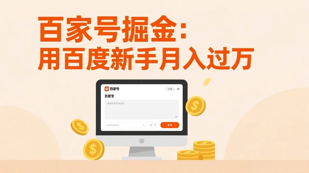 百家号掘金：用百度新手月入过万，日入300，无需引流，全新手机搬砖项目-33资源网