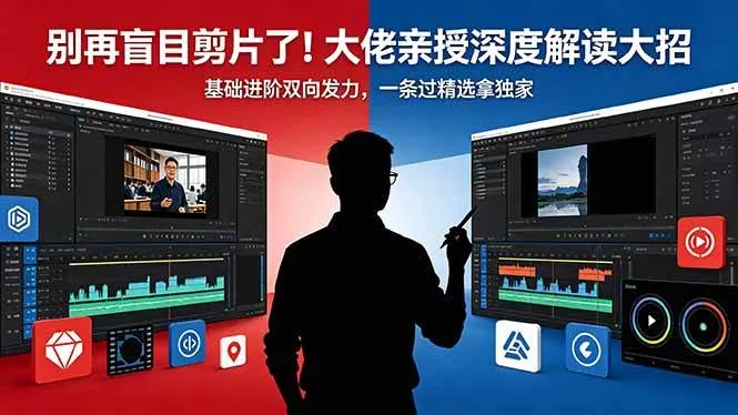 （18384期）别再盲目剪片了！大佬亲授深度解读大招，基础进阶双向发力，一条过精选拿独家-33资源网