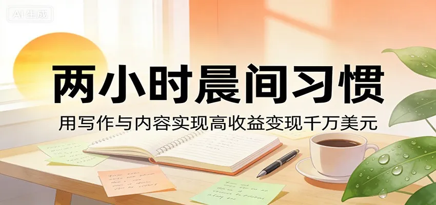付费文章：两小时晨间习惯，用写作与内容实现高收益变现千万美元-33资源网