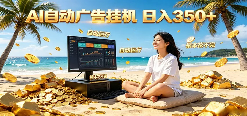 AI自动广告挂机 日入350+ 真正做到躺赚式变现,根本花不完!-33资源网