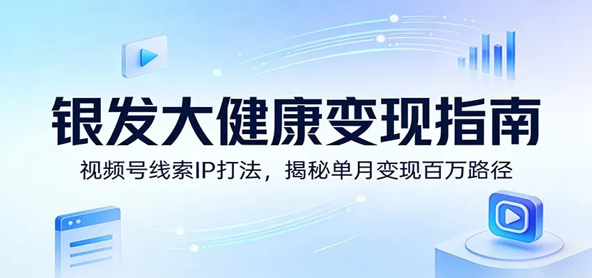 银发大健康变现指南：视频号线索IP打法，揭秘单月变现百万路径-33资源网