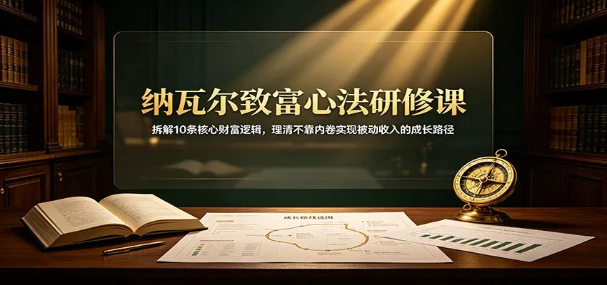 纳瓦尔致富心法研修课：拆解10条核心财富逻辑，理清不靠内卷实现被动收入的成长路径-33资源网