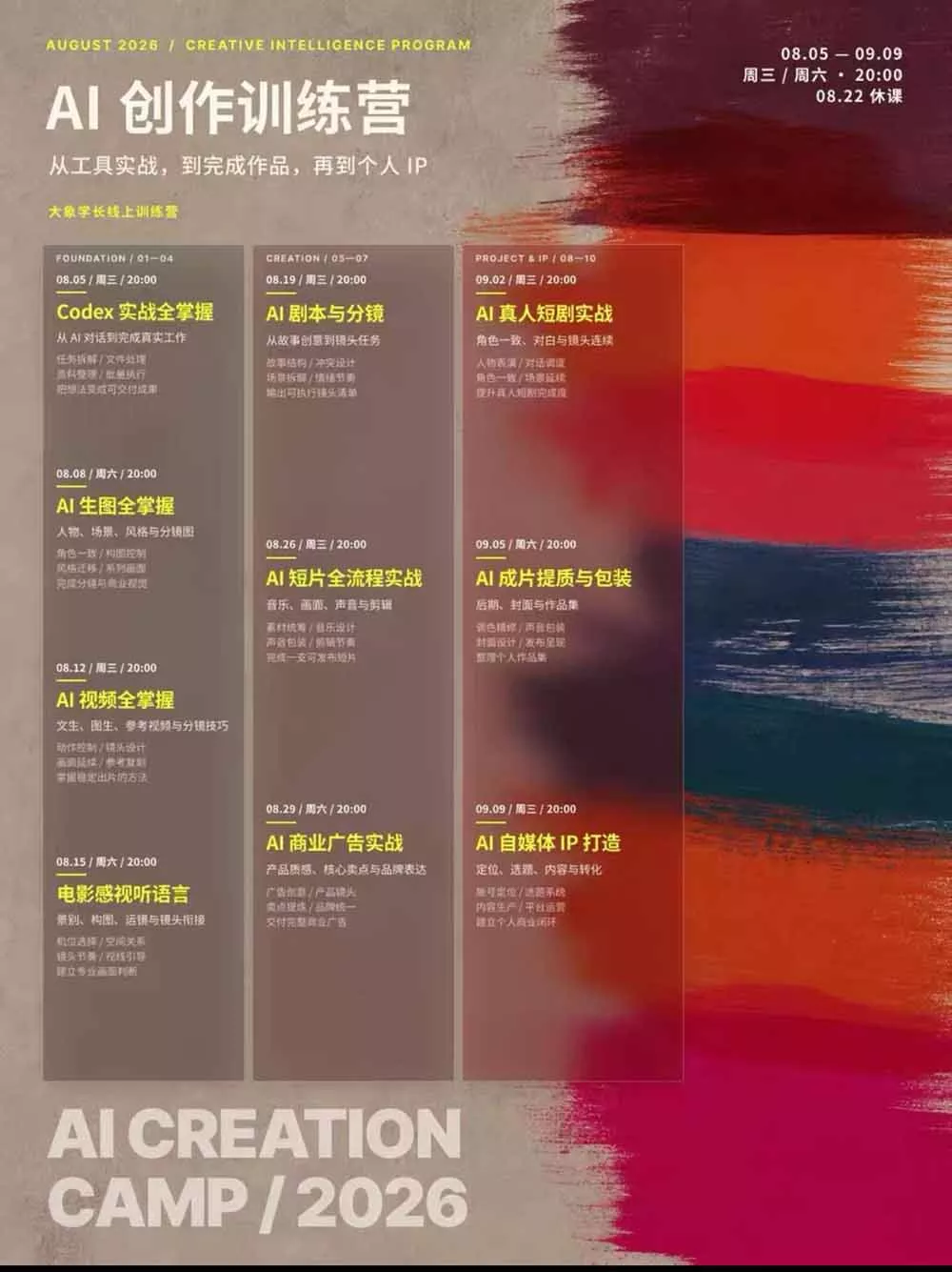 AI+创作训练营26年第5期-更新：从Codex、AI生图视频到剧本分镜与电影感短片，跑通个人IP商业闭环-33资源网