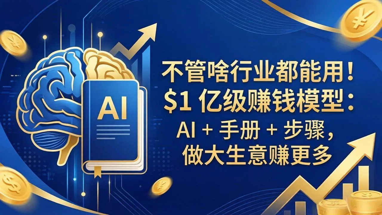 （18055期）不管啥行业都能用！$1 亿级赚钱模型：AI + 手册 + 步骤，做大生意赚更多-33资源网