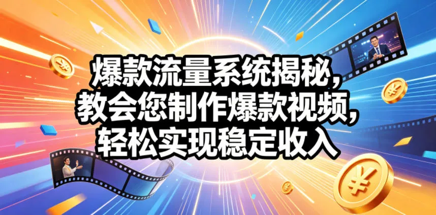 爆款流量系统揭秘，教会您制作爆款视频，轻松实现稳定收入【原创双语字幕】-33资源网
