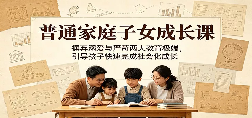 普通家庭子女成长课：摒弃溺爱与严苛两大教育极端，引导孩子快速完成社会化成长-33资源网